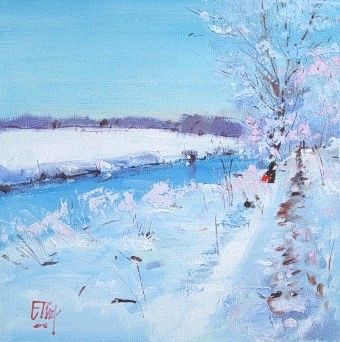'Winter Riverside Stroll' by artist Ian Elliot